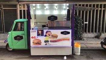 Cute Purple Piaggio Ape Barbecue With Hot Dog Carts Street Food Truck