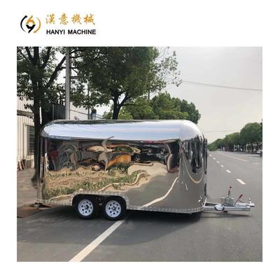 13FT Crepes Air Steam Stainless Steel Food Trailer Mobile Food Concession Trailer